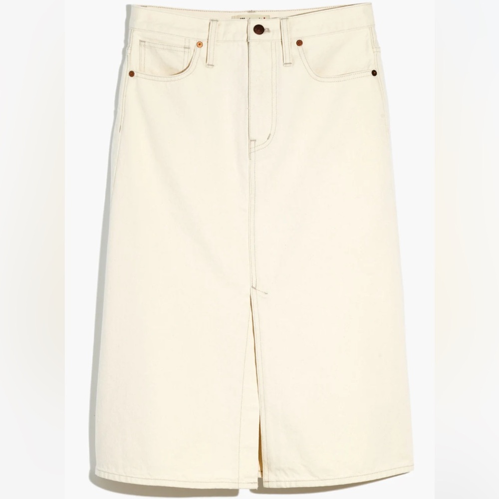 Madewell Cream Midi Skirt